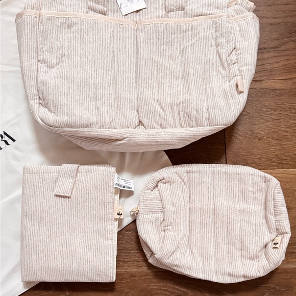 Zara Striped Diaper Bag Pack NWT - Picture 9 of 12